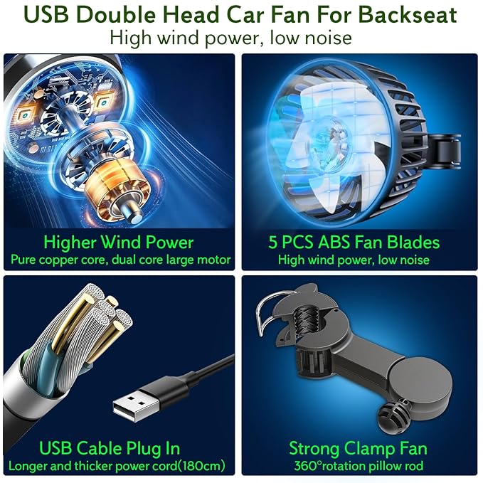 Adjustable Car Backseat Fan